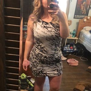 Black and white mini dress